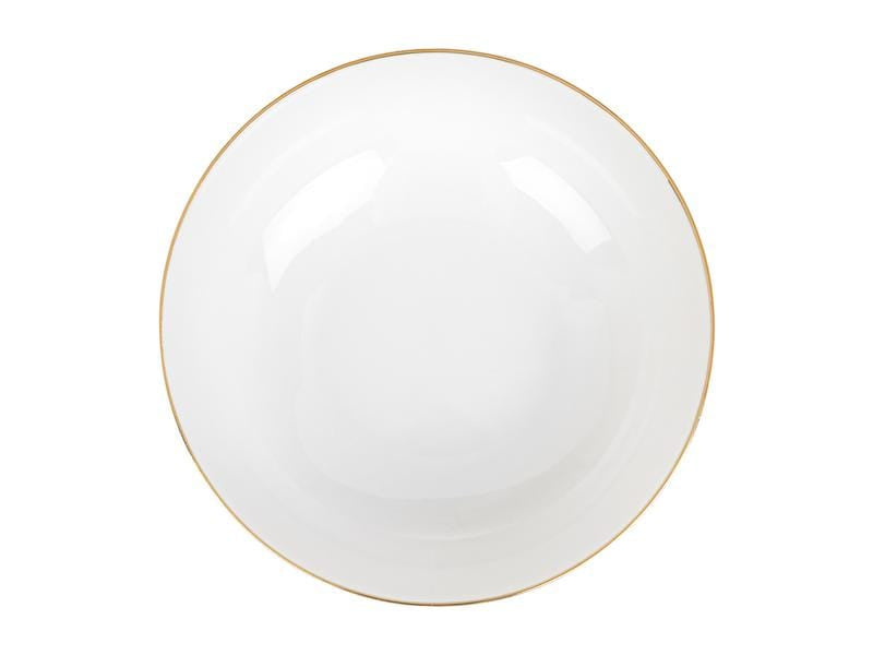 Furber. Furber Geschirrset – 20-teiliges Set, Ø 26,5 cm, Knochenporzellan, Weiss/Gold, spülmaschinenfest