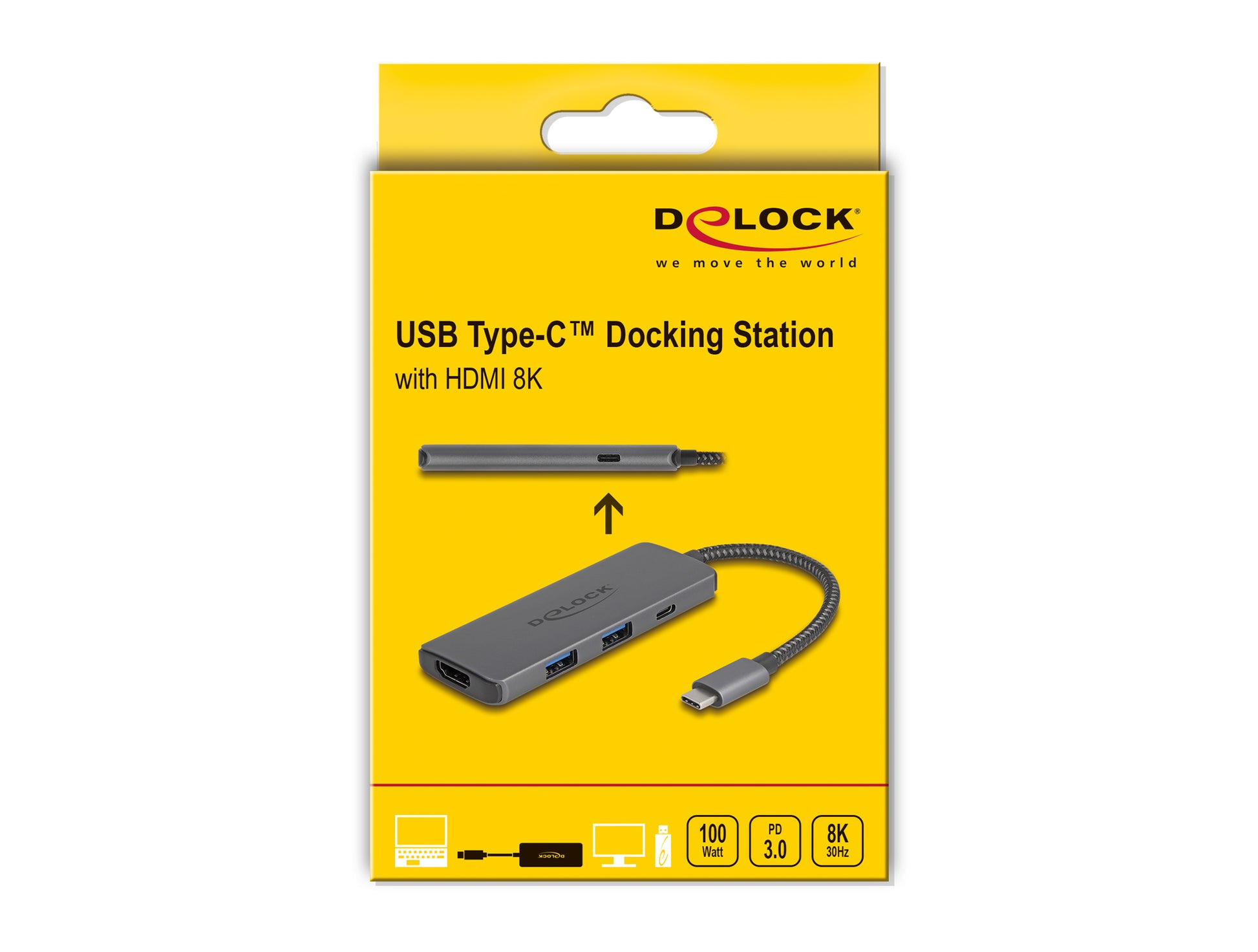 DeLOCK Dockingstation – USB-C, 1× HDMI, 2× USB-A, 2× USB-C, 100 W PD, für Windows/Mac/Linux