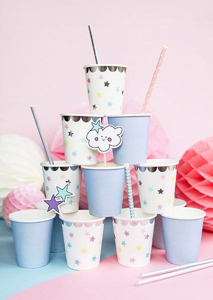 PartyDeco Becher, Papier/Karton – 1,8 dl, mehrfarbig – 6 Stk.