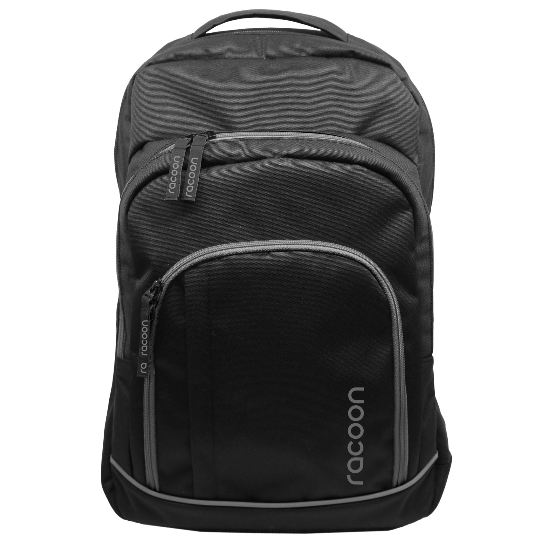 Racoon – Schulrucksack – 33 × 48 × 20 cm, 30 l, grau/schwarz, recyceltes PET