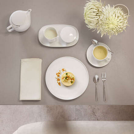 Villeroy & Boch Afina Teekanne – 440 ml, Ø 11,5 cm, H 9,1 cm, Porzellan, Weiss, mit Deckel, Kunststofffilter