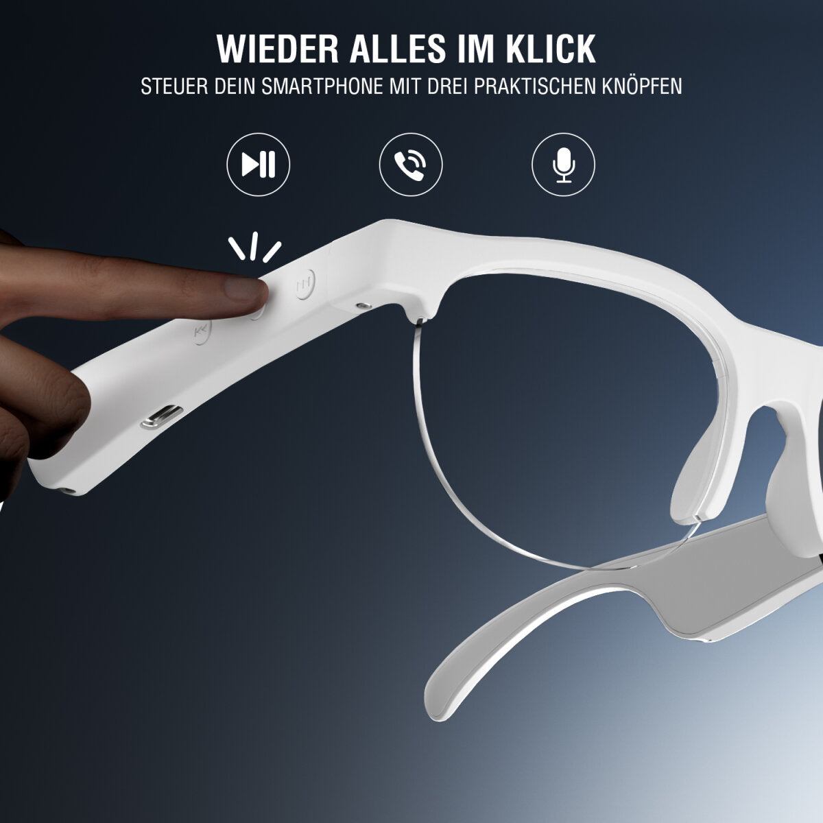 4smarts Soundglass Sport 2 Ohrbügel True Wireless – Stereo, BT 5.3, Weiss