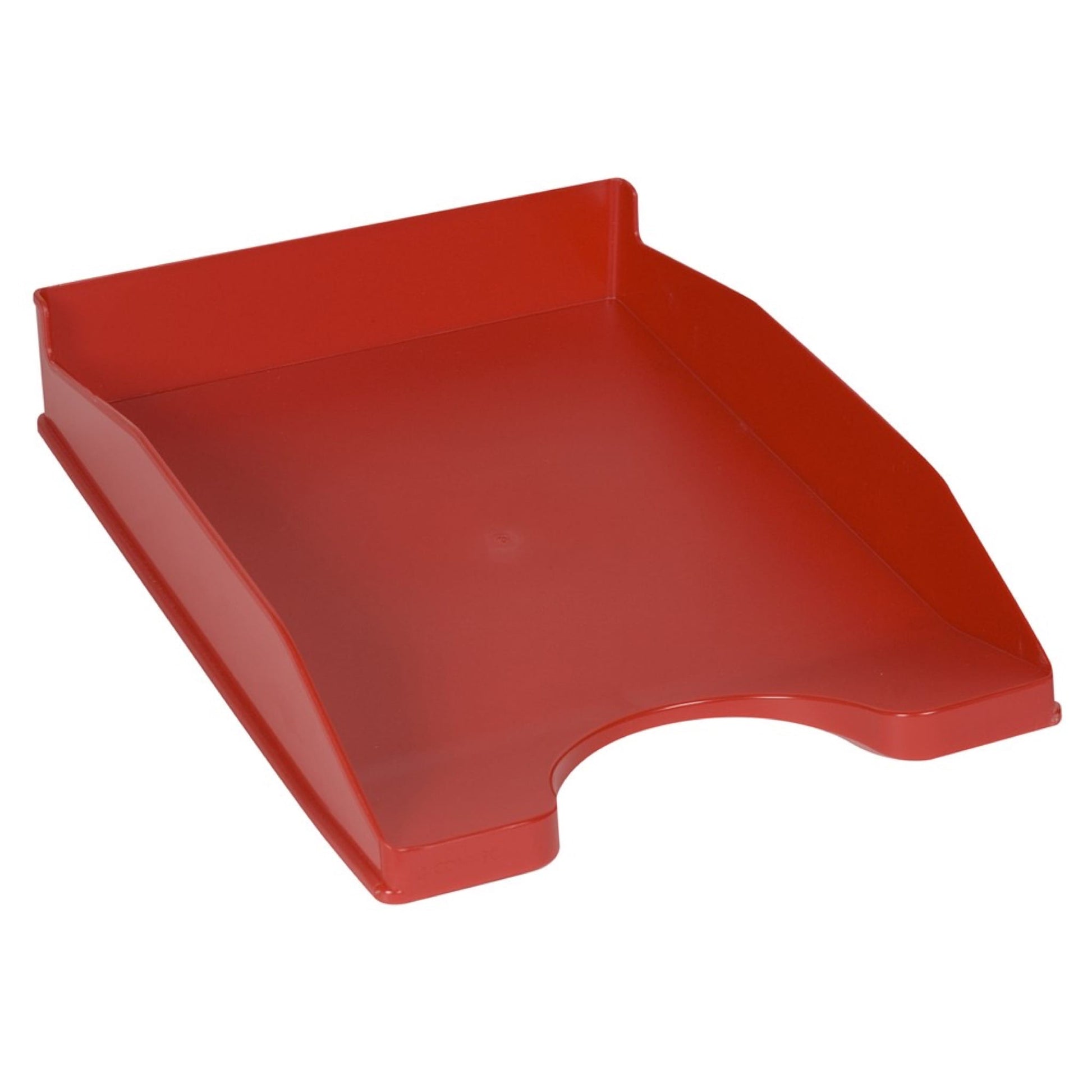 Q-CONNECT Briefkorb – mit Griffausschnitt, mit Beschriftungsfeld, matt, rot, B 255 × H 60 × T 345 mm