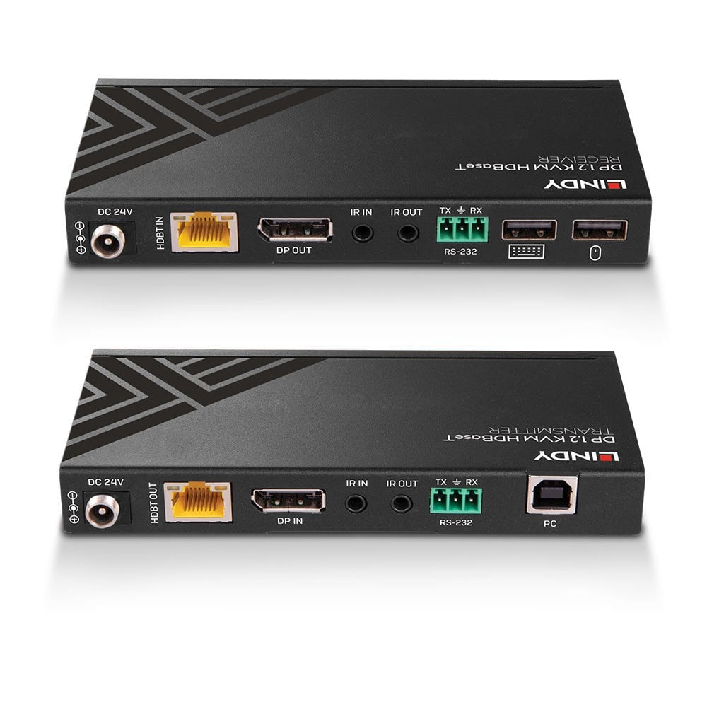 Lindy DisplayPort 1.2 KVM-Extender über HDBaseT (Cat6), bis 150 m, IR, RS-232