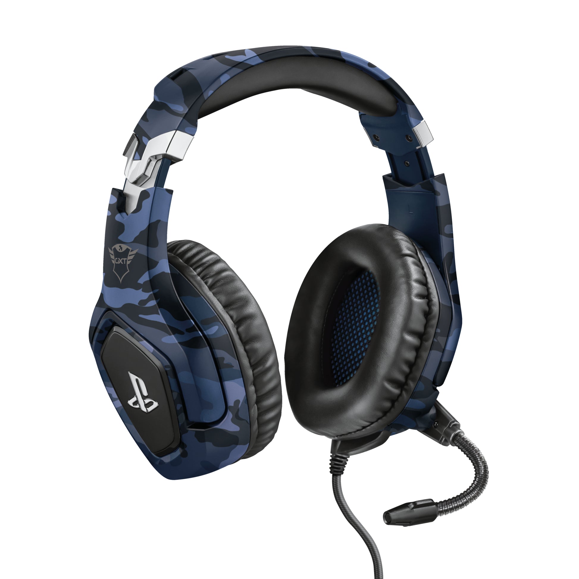 Trust GXT 488 Forze-B Gaming-Headset – Over-Ear, Stereo, Kabelgebunden, 3,5 mm Klinke, ANC, für PS4, PS5, Blau