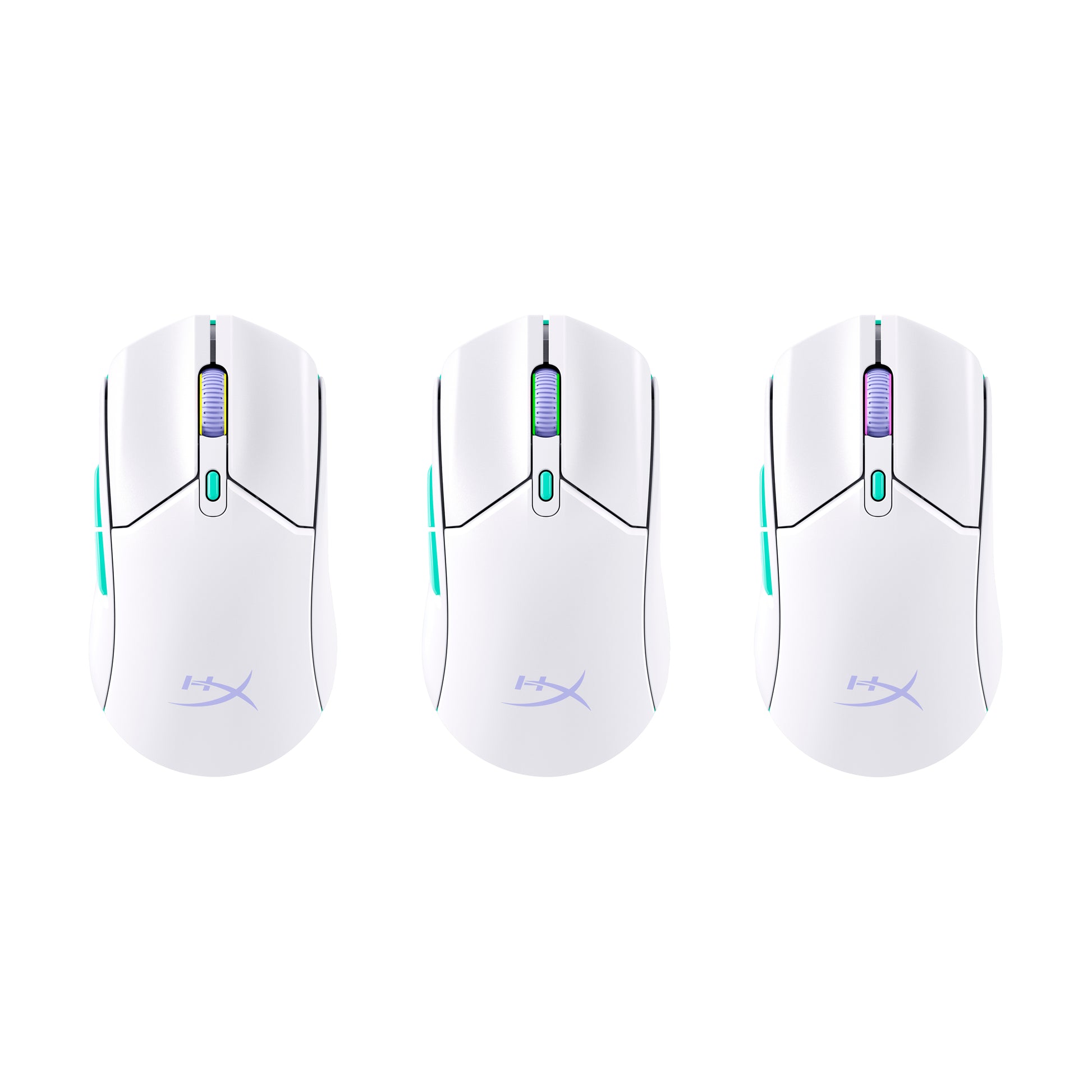 HyperX Pulsefire Haste 2 Core Gaming-Maus – kabellos, 1'000 Hz, 6 Tasten, für Rechtshänder, Beleuchtung, weiss
