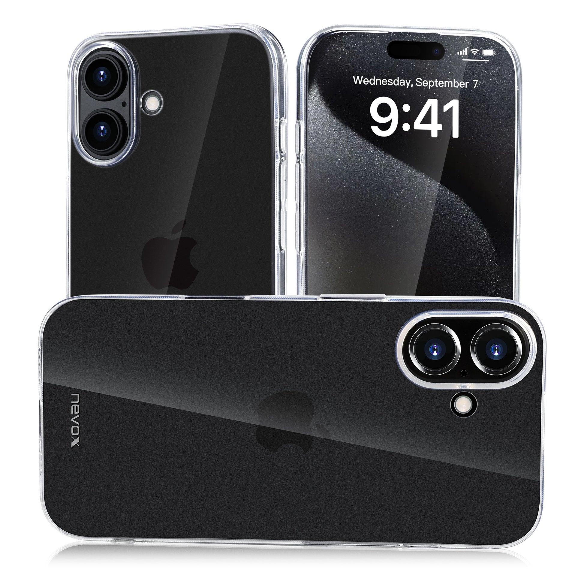 nevox StyleShell Flex Backcover – für Apple iPhone 16 Plus, TPU, Transparent