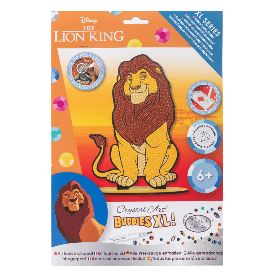 CRAFT Buddy Crystal Art XL Buddy – Bastelset – Mufasa – 25 cm – ab 6 Jahren