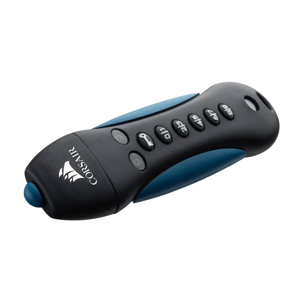 Corsair Padlock 3 – 64 GB, USB 3.2 Gen 1 Typ-A, PIN-geschützt, 256-Bit AES, Schutzkappe