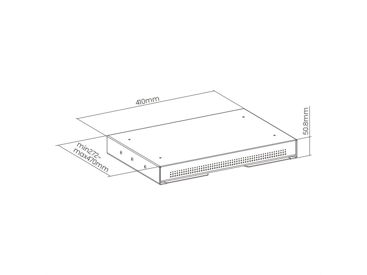 ROLINE Schublade – für Tischplatten ab 18 mm, schwarz