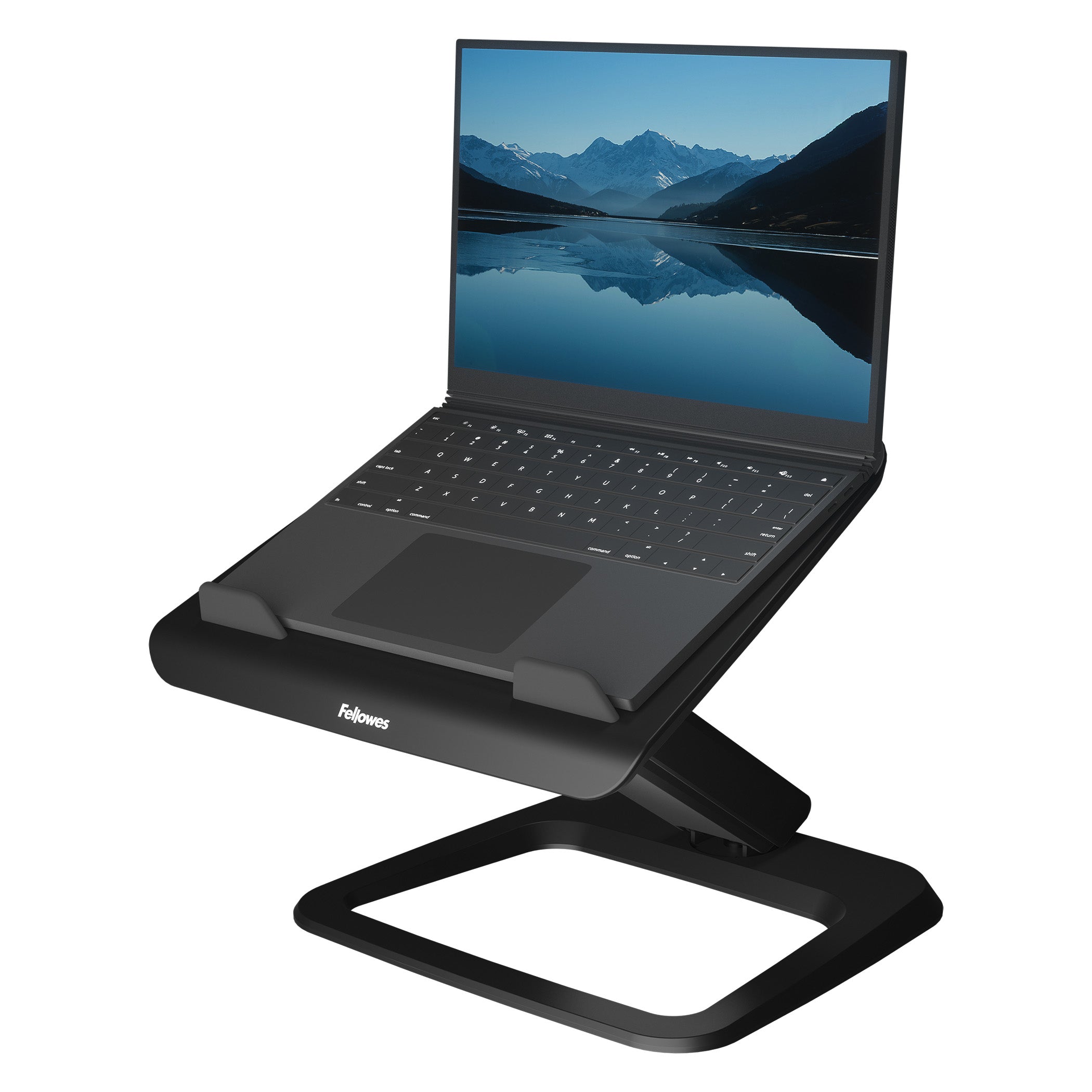 Fellowes Laptop-Ständer – bis 19", 4,5 kg Traglast, höhenverstellbar, Kabelmanagement – Schwarz
