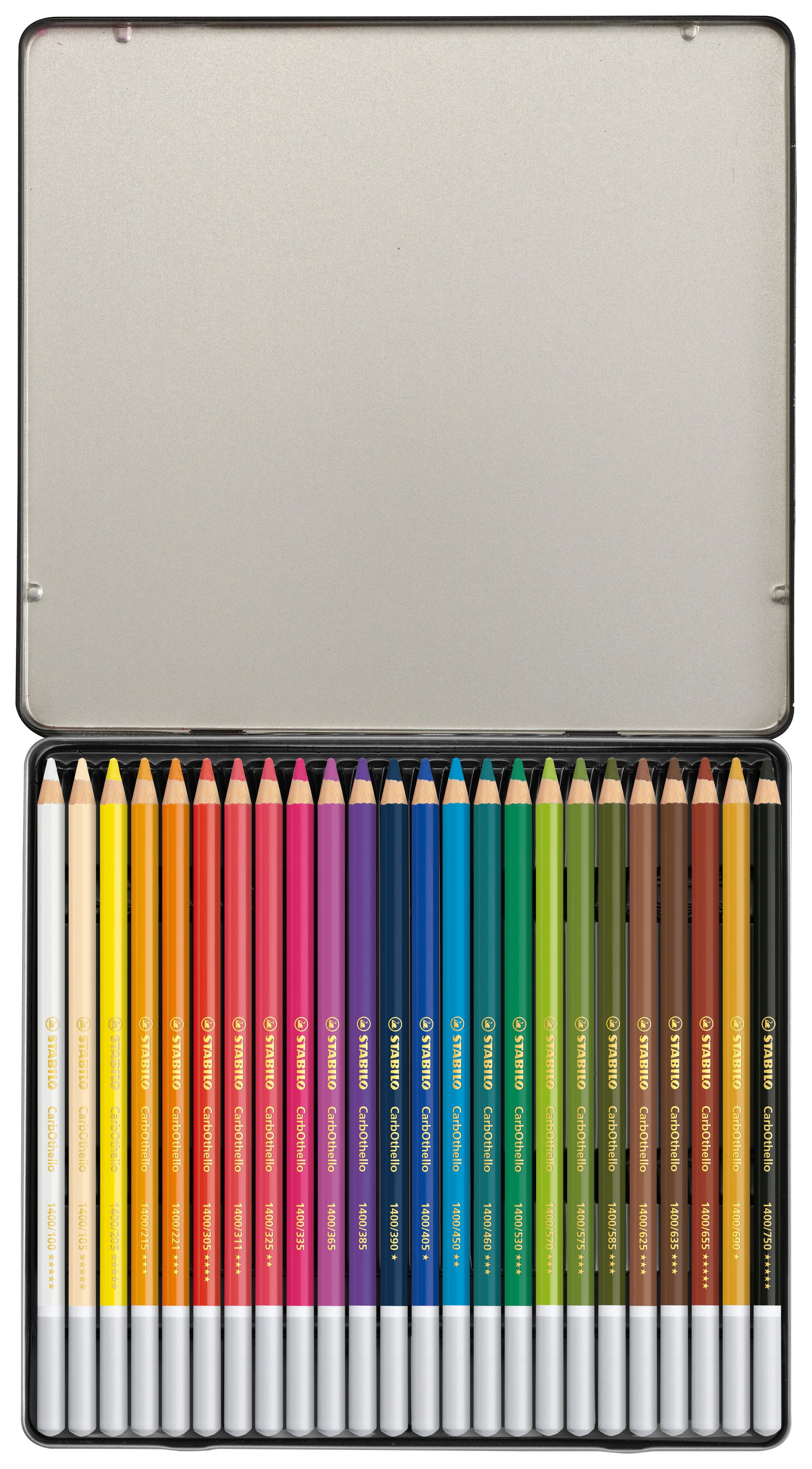 STABILO CarbOthello Buntstifte – Minen‑Ø 4,4 mm, 24 Farben, in Metallschachtel