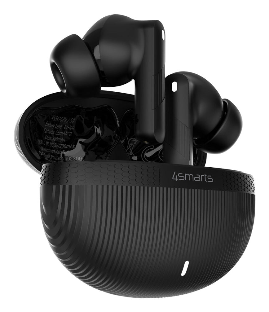 4smarts SkyBuds Screen ANC – True Wireless In-Ear Kopfhörer – Bluetooth 5.4 – Schwarz – bis 20 h