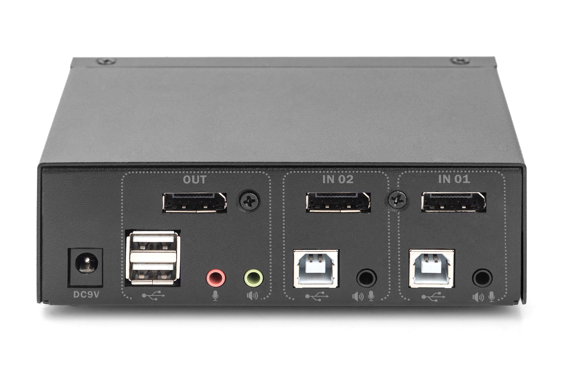 Digitus KVM Switch 2x1 DisplayPort – 4K Ultra HD, Schwarz