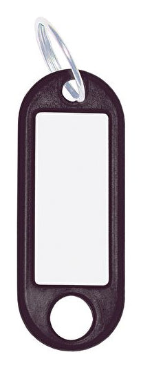 Wedo Schlüsselschild – Schwarz, Beschriftungsfeld 32 × 14 mm, 10 Stk., Kunststoff, B 21 × H 52 mm