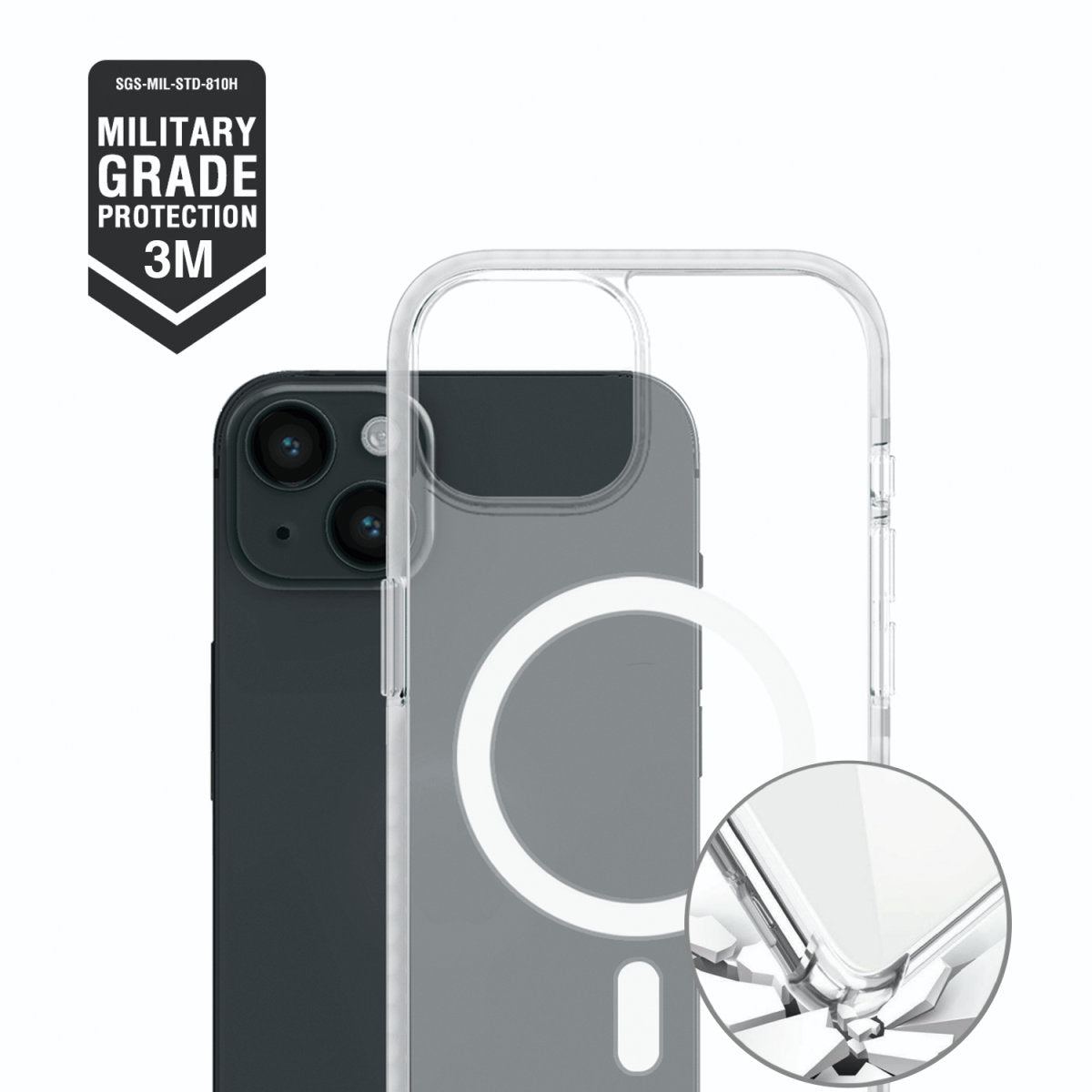 4smarts Backcover – für Apple iPhone 15 Plus, MagSafe, TPU, Transparent, bis 3 m Sturzsicher
