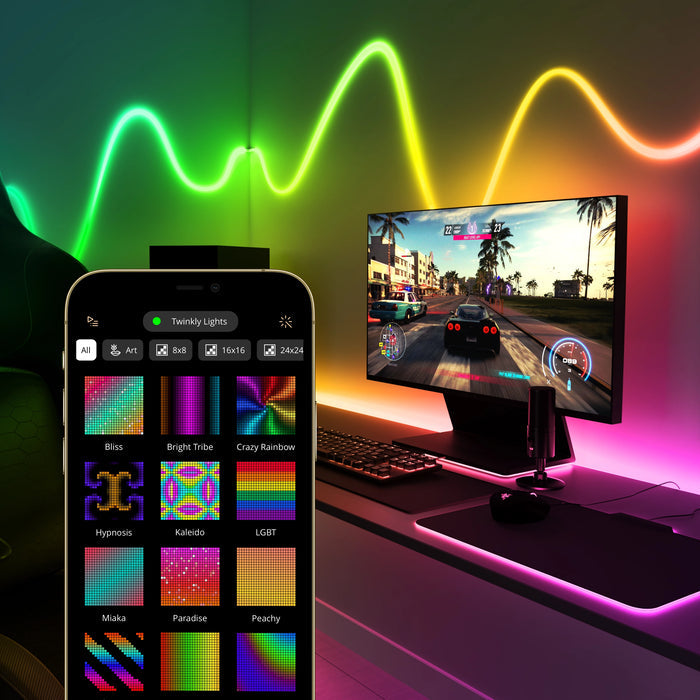 Twinkly LED-Strip – Starterset, 1,5 m, 540 lm, 24 W, RGB, BT, für HomeKit, schwarz