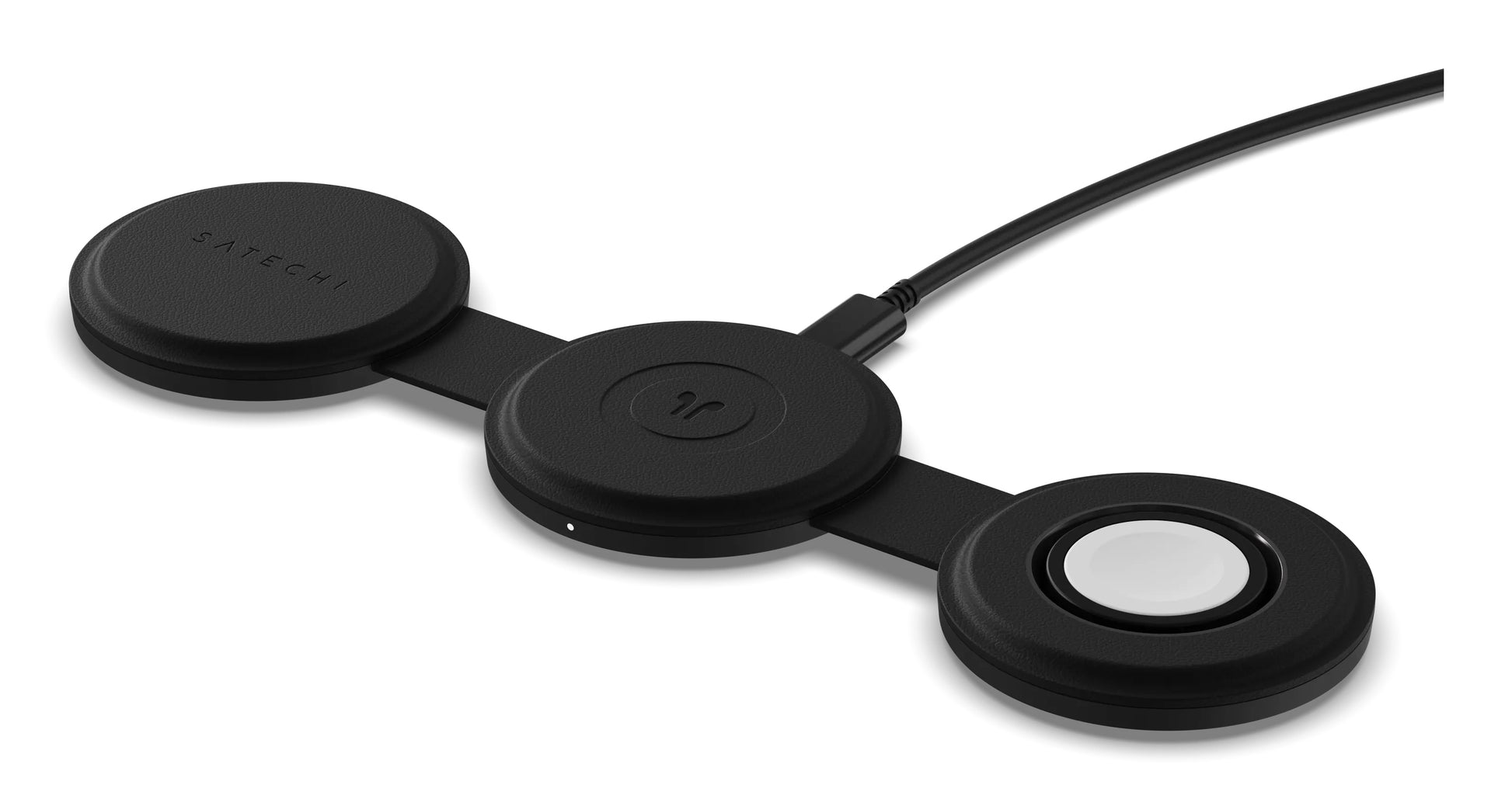 Satechi 3-in-1 Ladeständer – MagSafe-kompatibel – 15 W – für Smartphone/Smartwatch/Kopfhörer – Schwarz