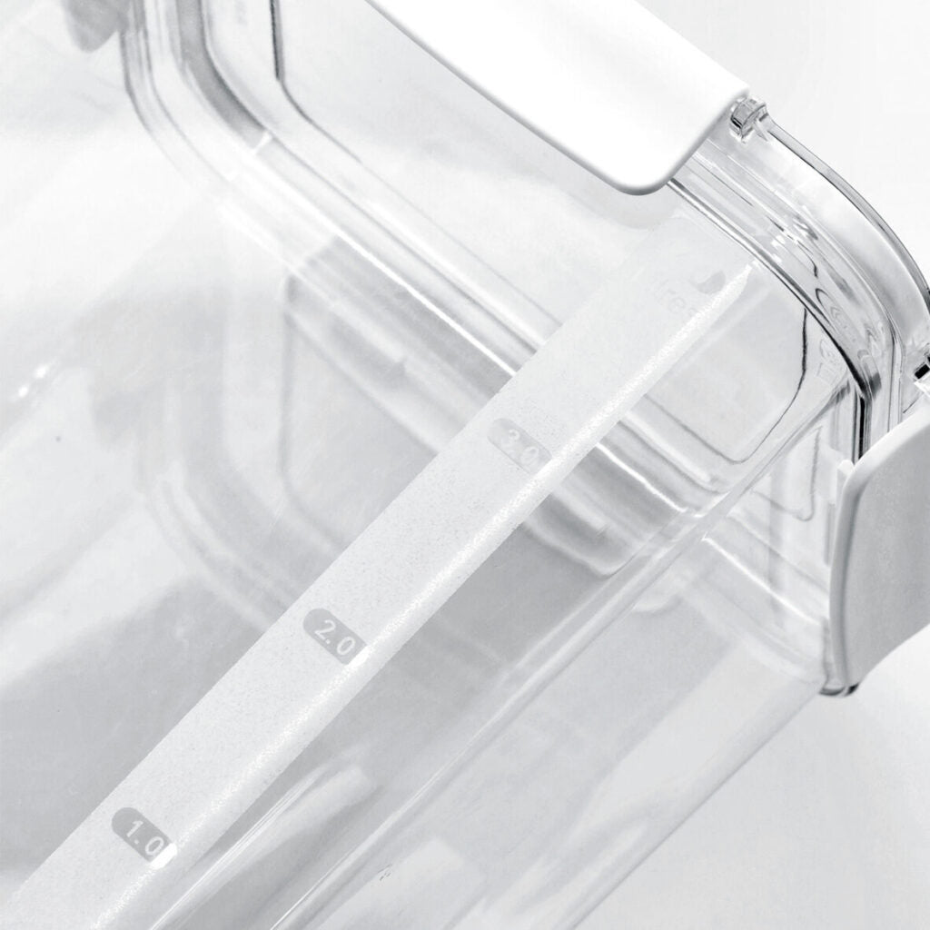 Zeller Present Vorratsdose 5,1 l, 18 × 18 × 24,7 cm, Kunststoff, transparent/weiss, mit Löffel