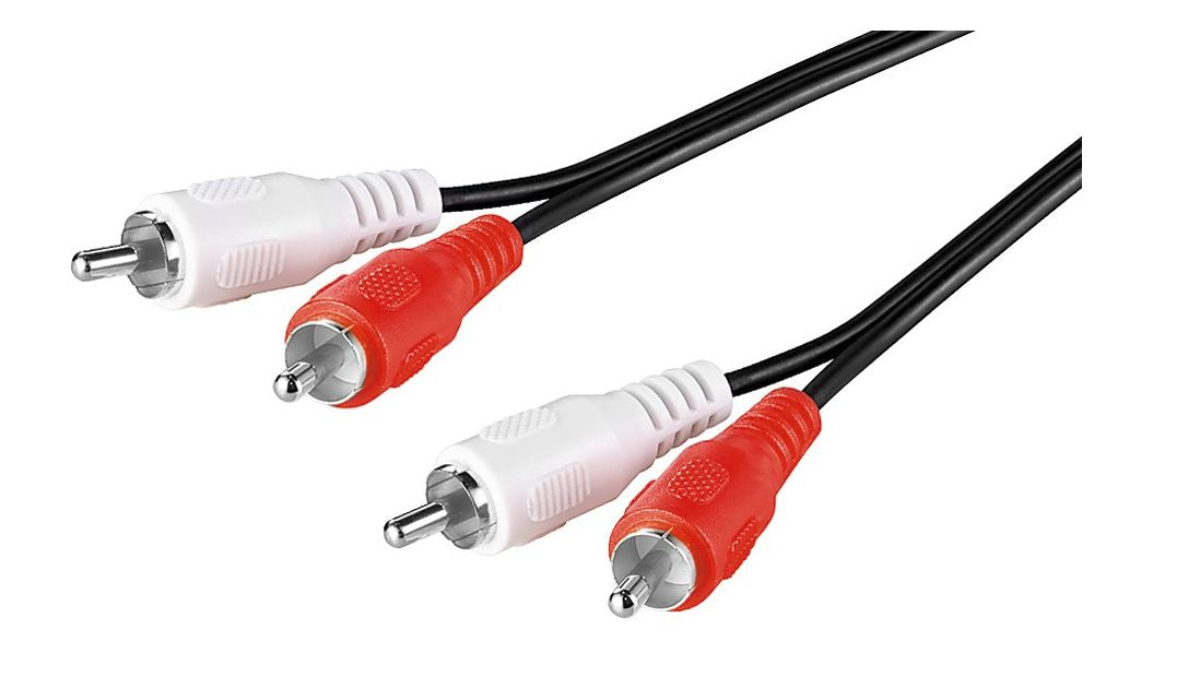 Microconnect Cinch-Kabel (2×) – 2× Cinch Stecker – 2× Cinch Stecker – 2,5 m, Schwarz
