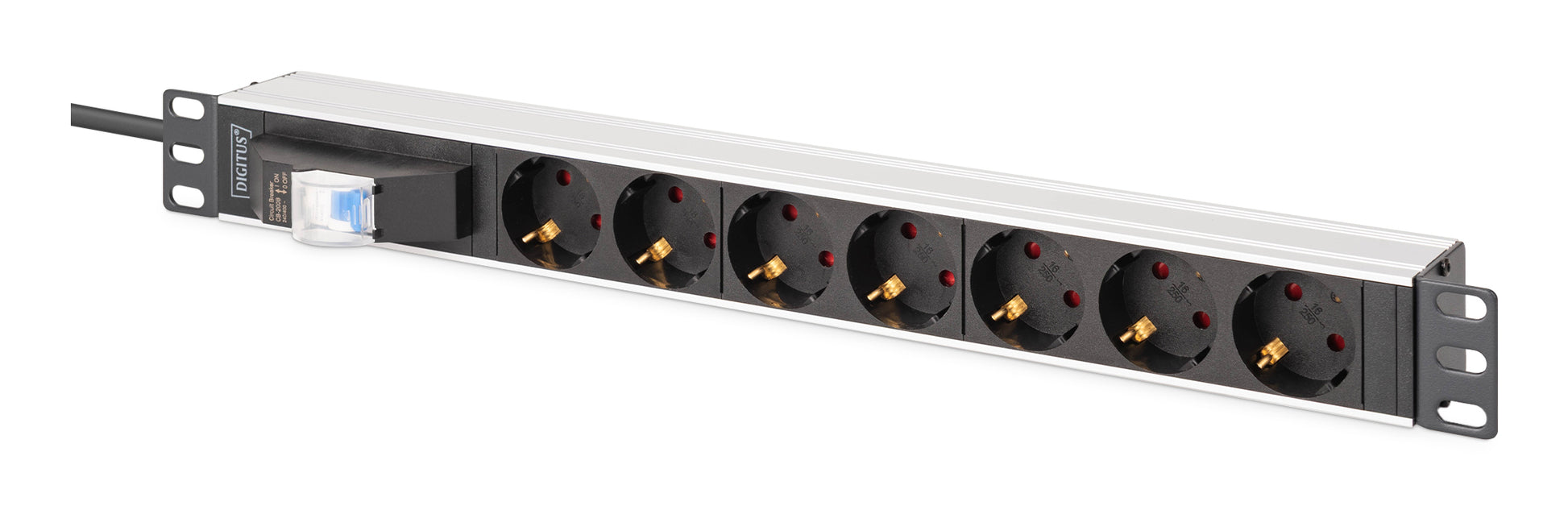 Digitus Rack-PDU – 1U, Horizontal/Vertikal, 7× Schuko (Typ F), 230 V/16 A, 1,8 m
