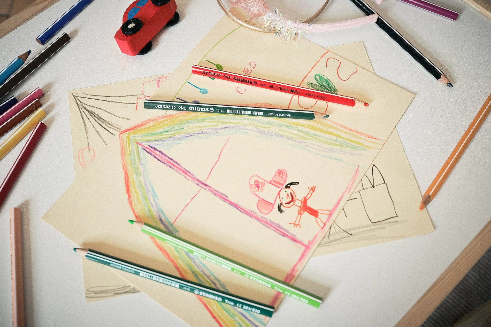 STABILO Buntstift Trio – Jumbo, Dreikant, Minen-Ø 4,2 mm, Einzelstift Grau