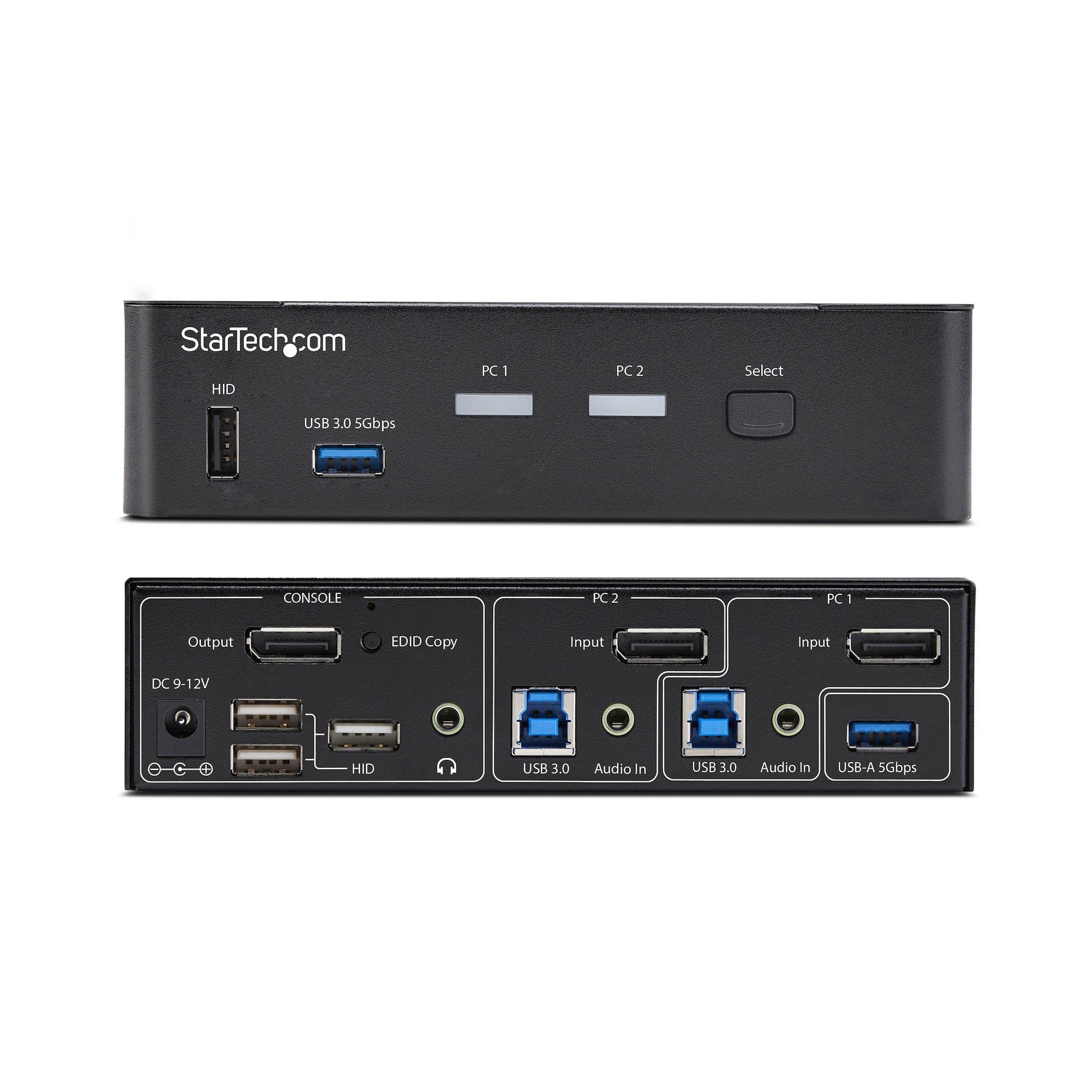 StarTech.com 2-Port DP KVM-Switch – 4K/60 Hz, USB 3.0-Hub, Audio, EDID-Management