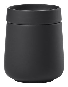 Zone Denmark Aufbewahrungsbox Nova One – Steingut, Ø8,7×10,8 cm, 0,29 l, Schwarz, mit Deckel