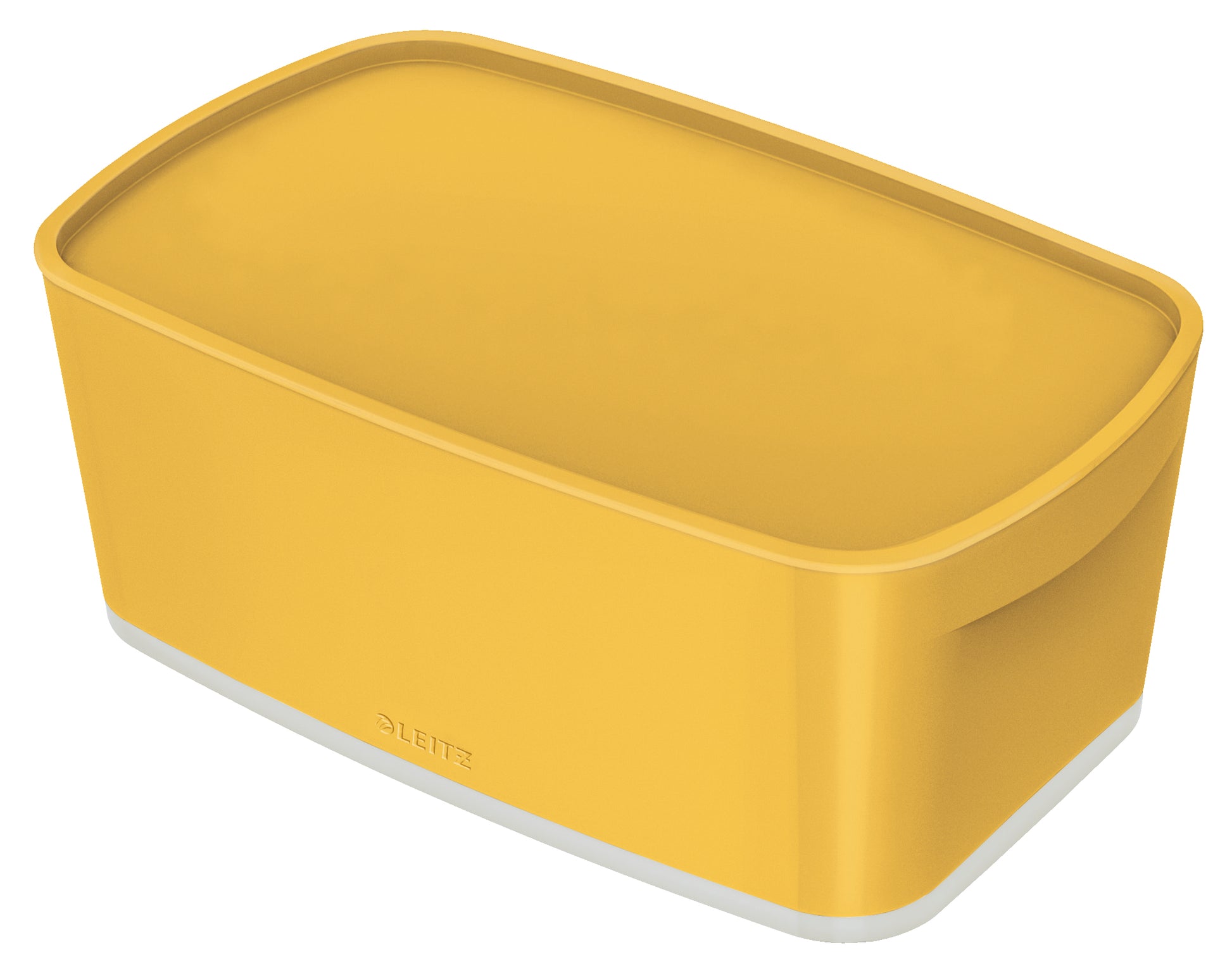 Leitz Aufbewahrungsbox – 5 l, für A5, mit einrastendem Deckel, gelb, Polystyrol (PS), B 318 × H 128 × T 191 mm