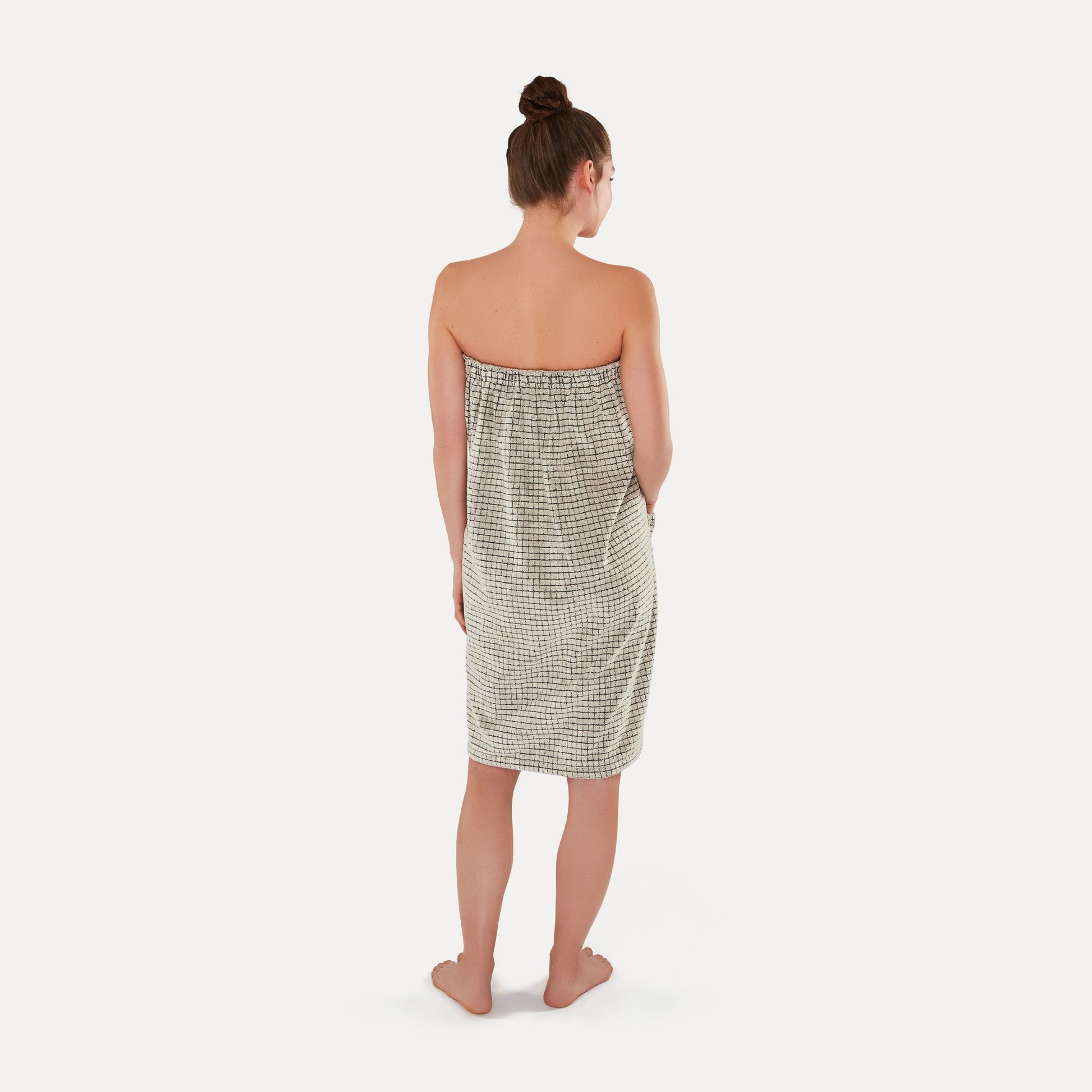 Möve Saunakilt Eden – Länge 85 cm, Grösse 40–48, Schwarz/Natur, Leinen