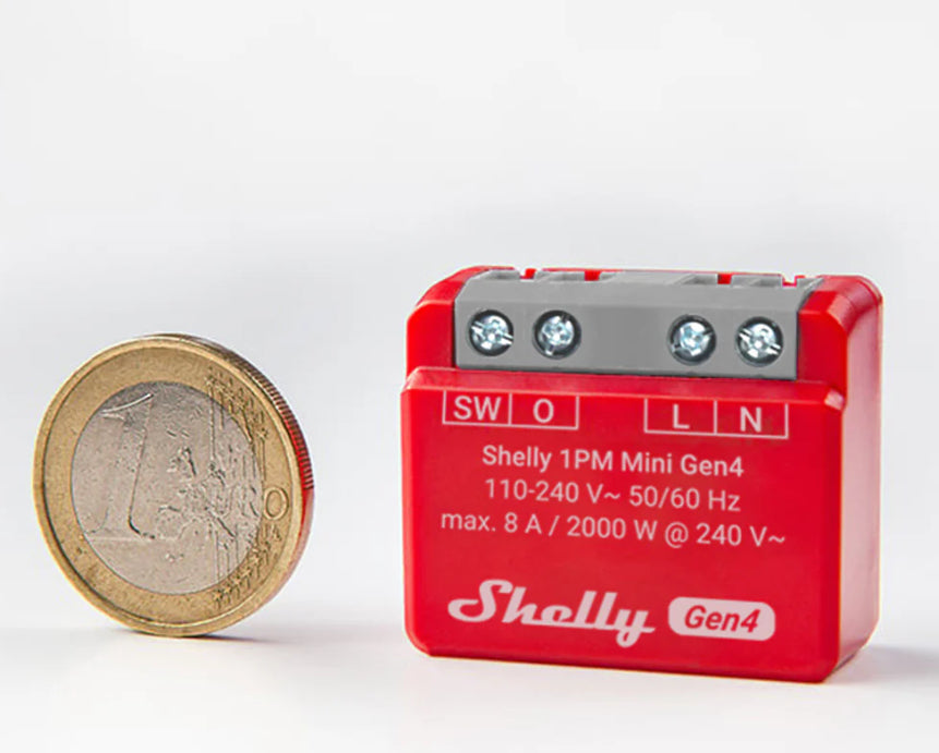 Shelly 1PM Mini Gen4 – Smart-Steckdose – 8 A, Verbrauchsmessung – für Amazon Alexa, Google Assistant