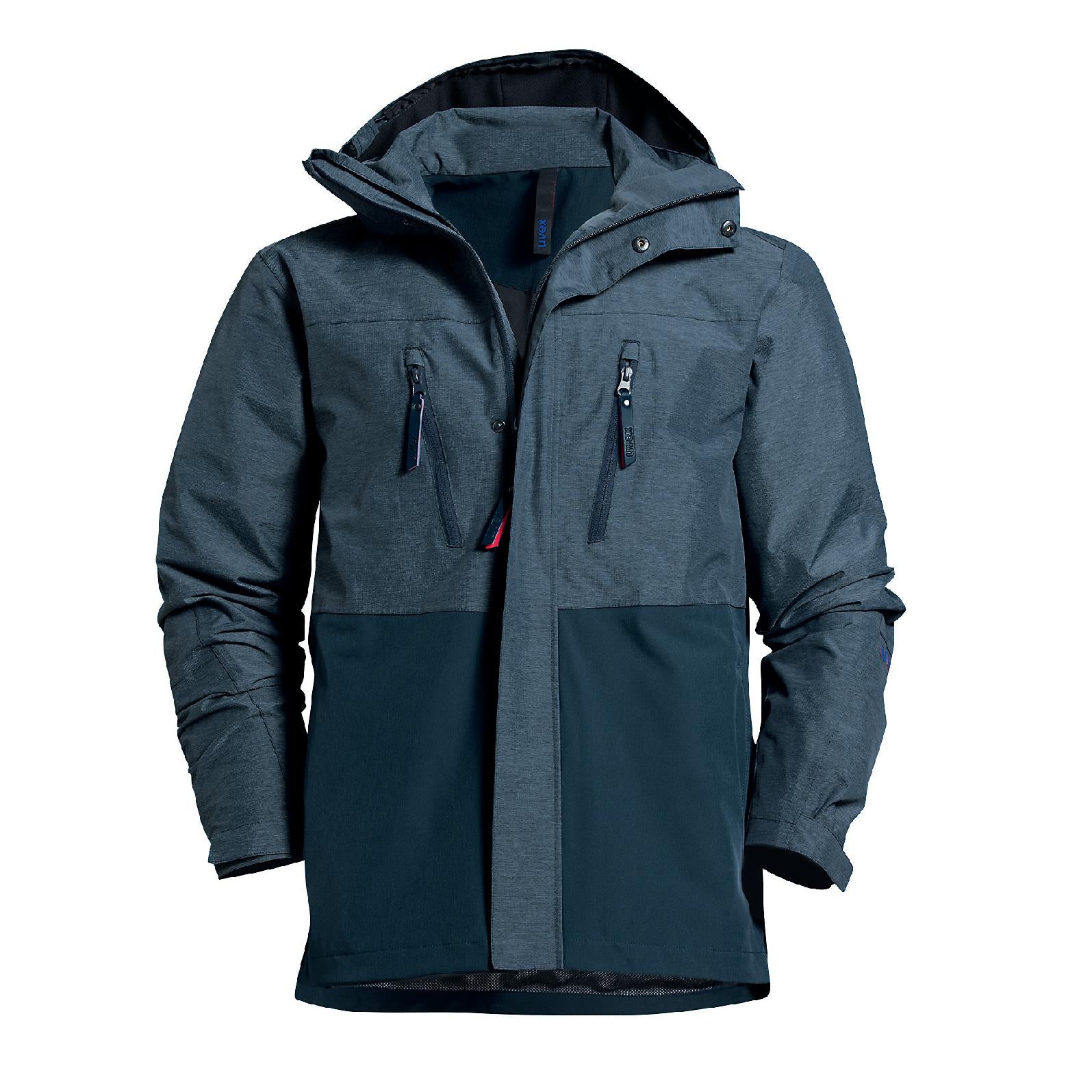 Uvex Wetterjacke suXXeed – 5XL – Nachtblau, Polyester/Elastan, mit Kapuze, Wassersäule 10'000 mm