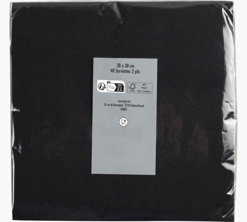 PRONAPPE Servietten, 38 × 38 cm, schwarz – FSC – 40 Stk.