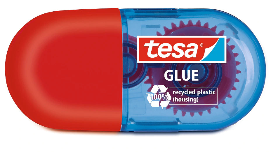TESA ecoLogo Mini Kleberoller – extra stark, transparent, lösemittelfrei, für Papier, Karton, Fotos