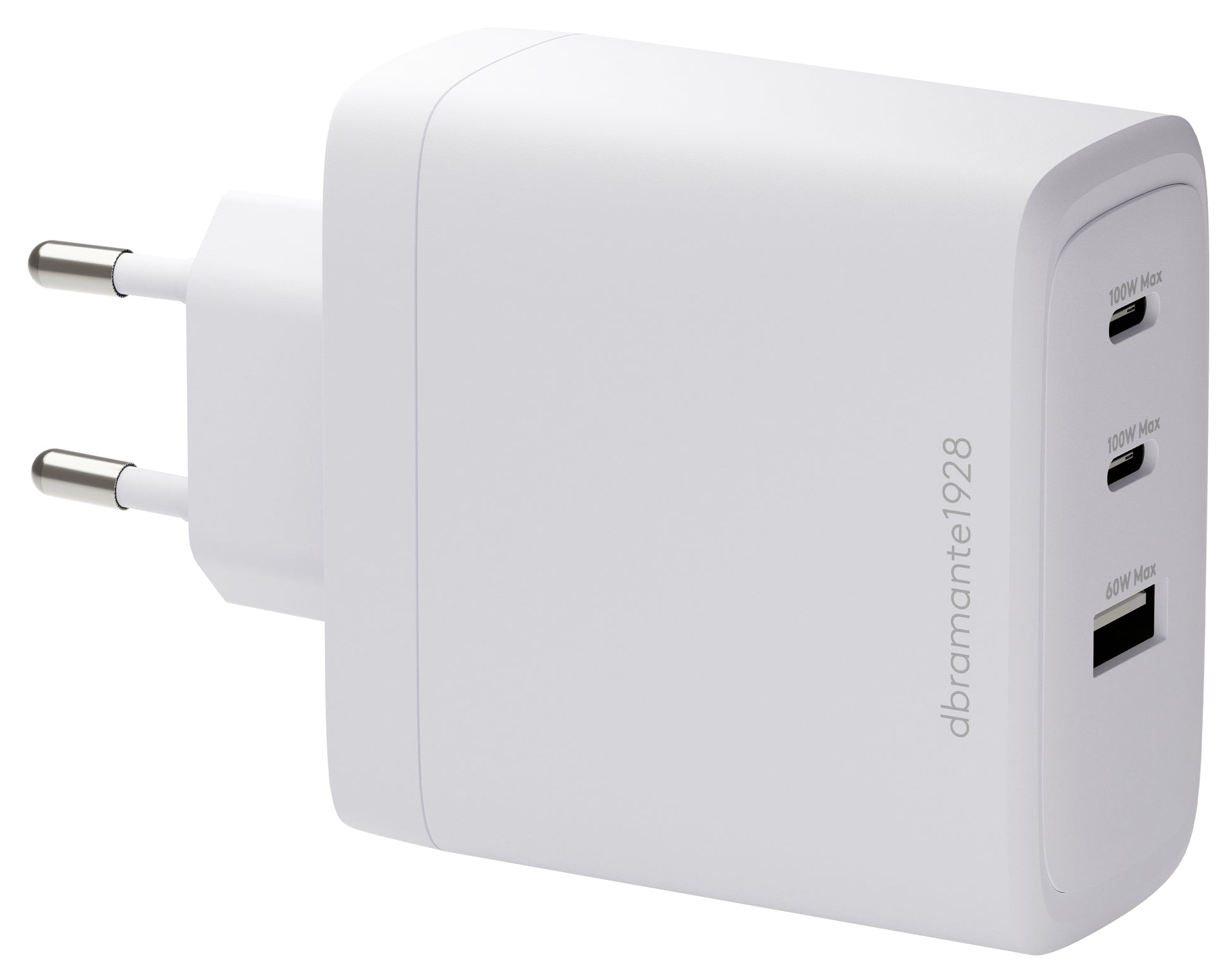 dbramante1928 CI10EUBL7233 USB-Ladegerät 100 W – USB-C×2, USB-A×1 – für Laptops, Smartphones, Tablets – Weiss