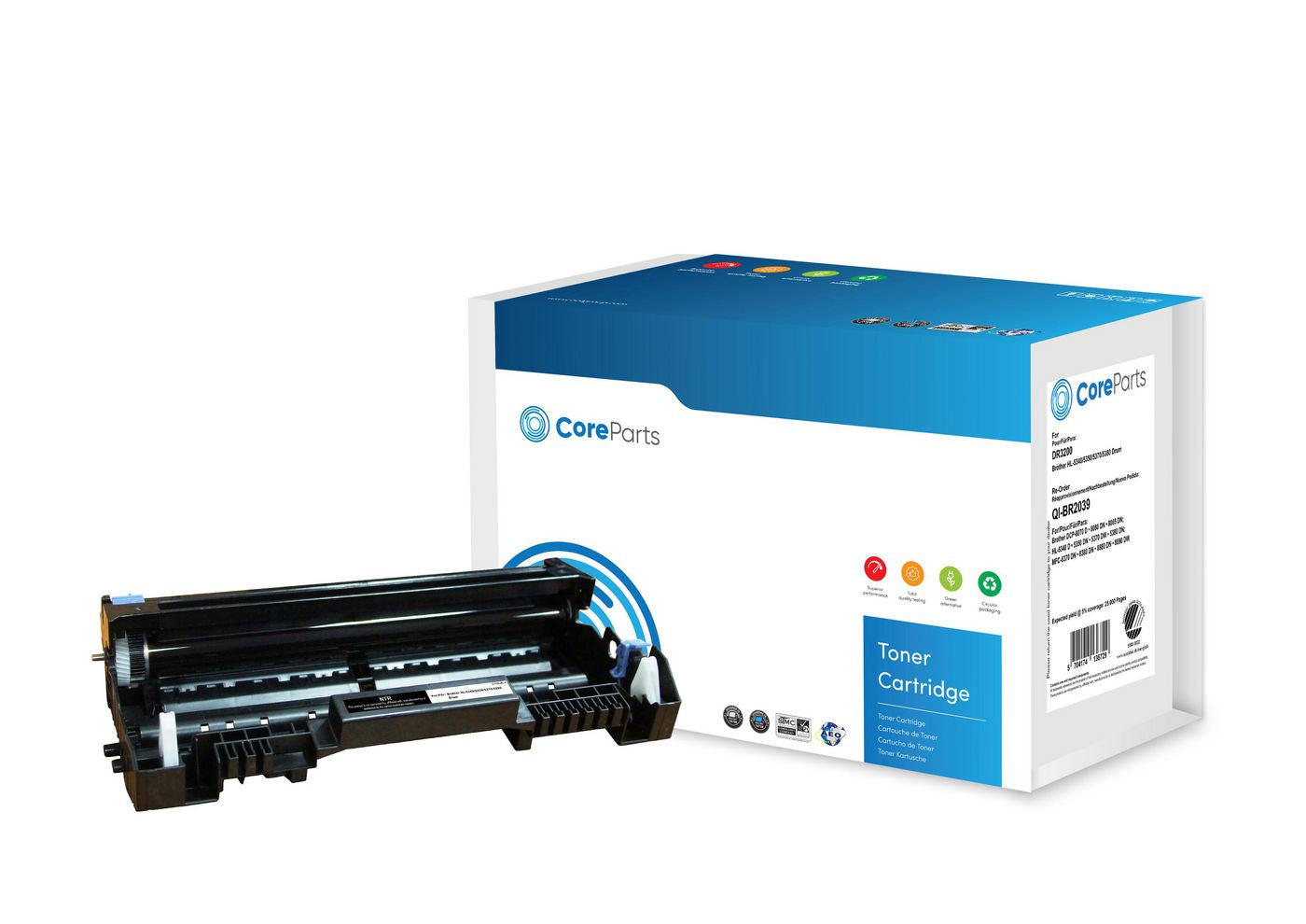CoreParts Kompatible Bildtrommel Schwarz DR3200 für Brother HL-5340/5350/5380 u.a. – 25'000 Seiten
