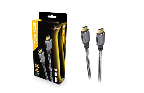 EgoGear HDMI Kabel HDMI 2.1 8K 60 Hz – 2 m – geflochten – Grau