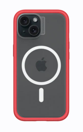 RhinoShield Backcover Mod NX – für Apple iPhone 15 – rot – Kunststoff, MagSafe-kompatibel