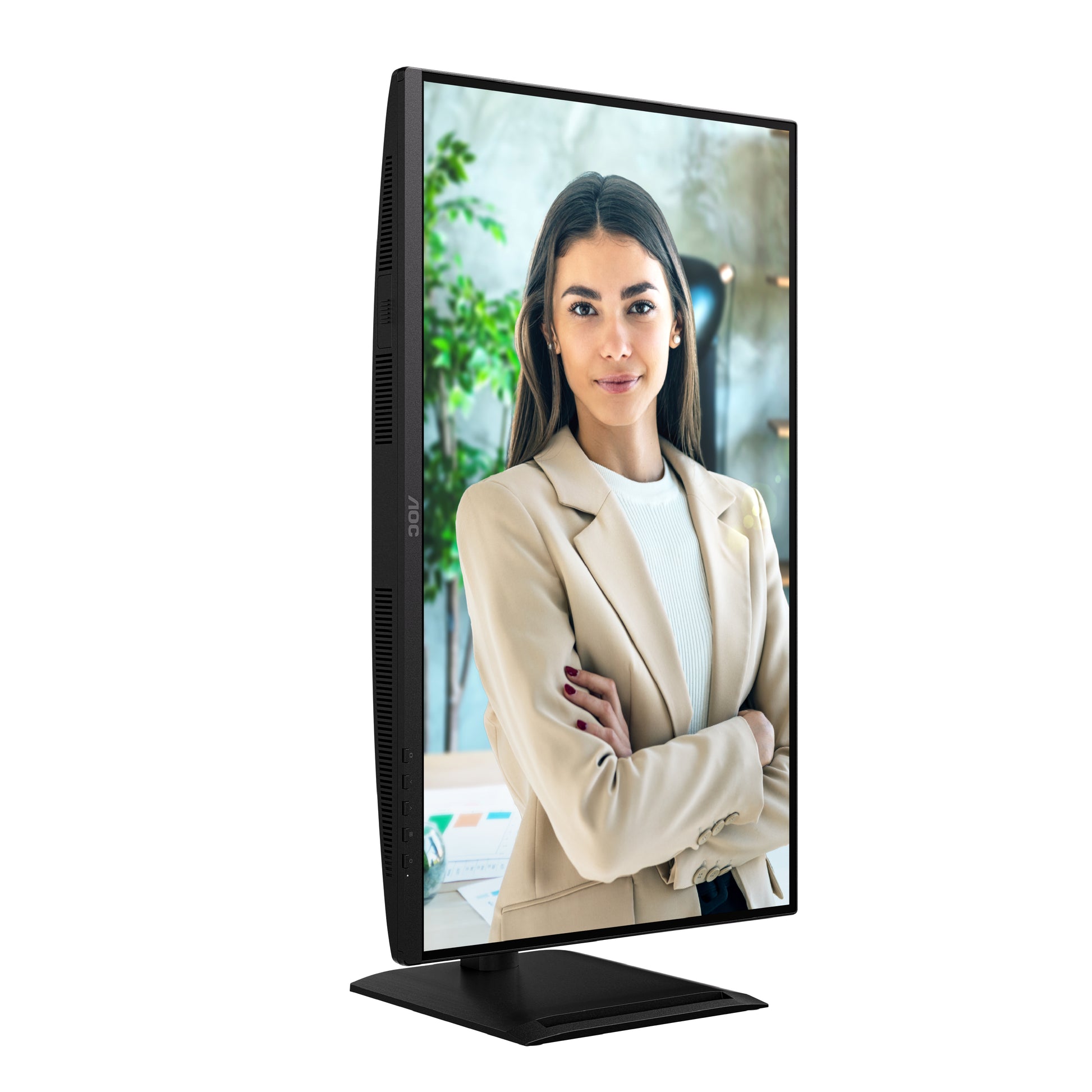 AOC Q27P4U – Monitor, 27", 2560 × 1440 (WQHD), IPS, 120 Hz, 350 cd/m², USB-Hub, Adaptive Sync, Schwarz