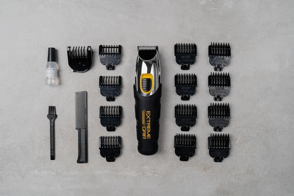 Wahl Barttrimmer – Schnittlänge 0,5–9 mm, Schnittbreite 3 cm, 240 min Akku – Silber
