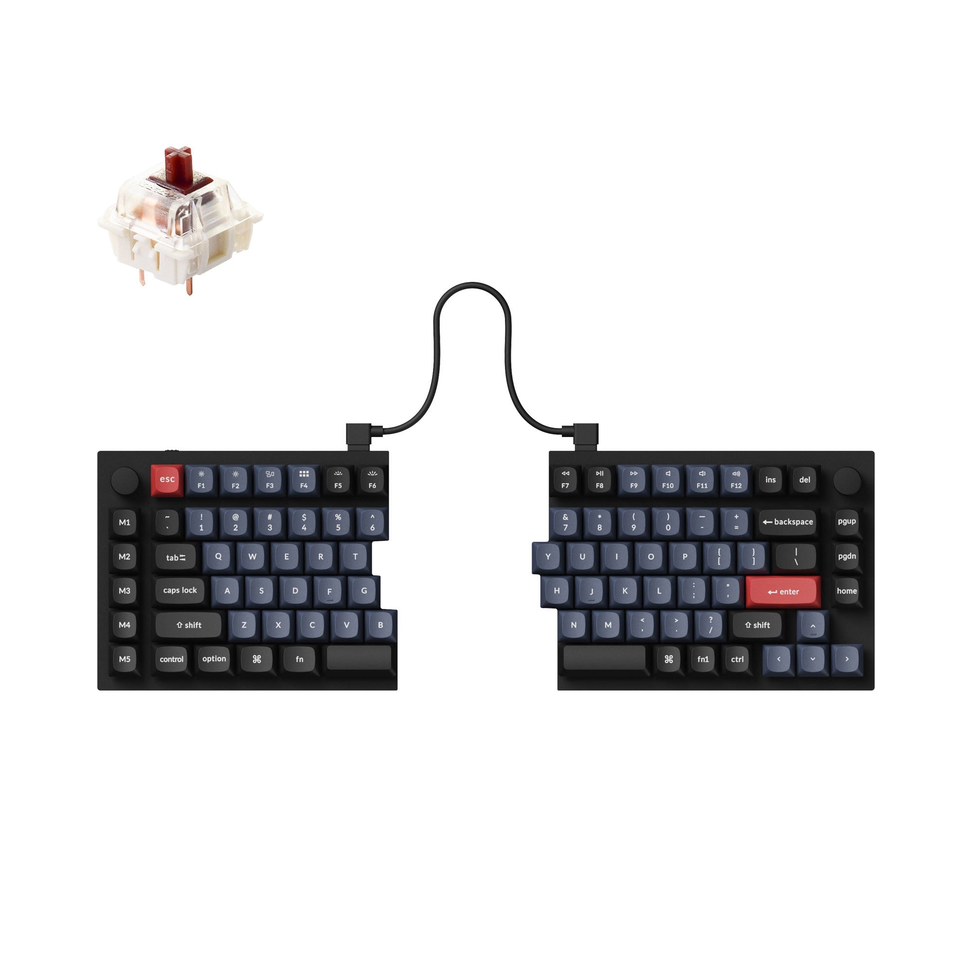 Keychron Q11 – Tastatur 75% – Mechanisch (G Pro Brown), RGB – Verkabelt, USB-C – QWERTZ (CH)