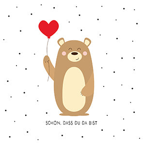 Braun + Company Servietten Tapsy Bear, mehrfarbig – 33 × 33 cm, 2-lagig – 20 Stück
