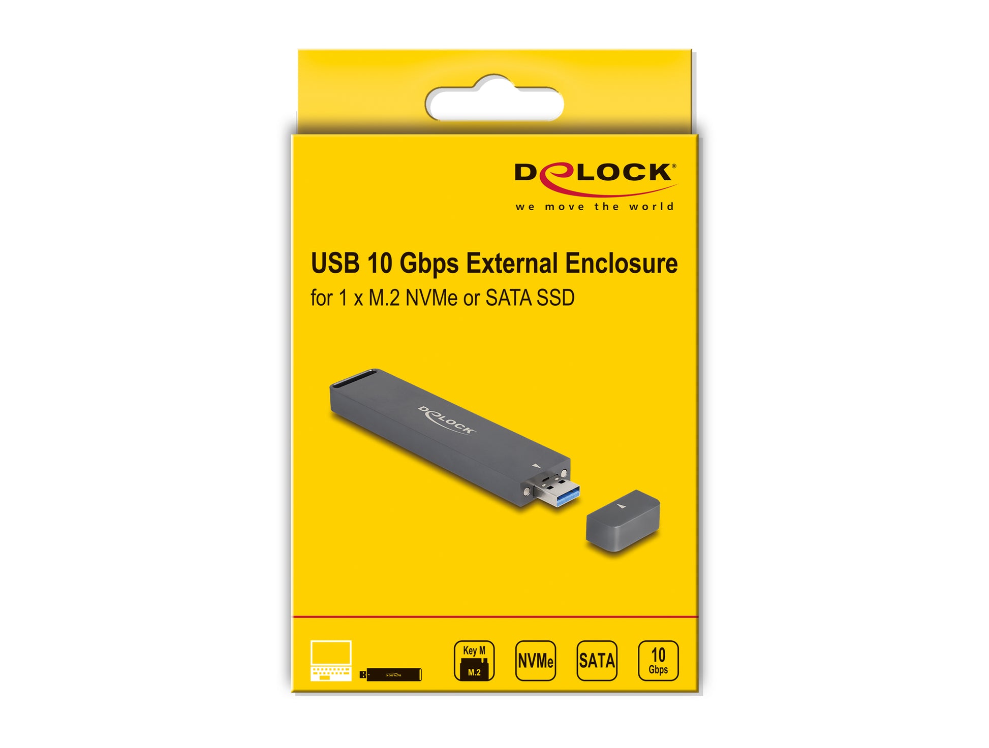 DeLOCK M.2 NVMe SSD-Gehäuse – 1-Bay SSD-Gehäuse – USB 3.2 Gen 2 10 Gbit/s, für M.2 NVMe SSD