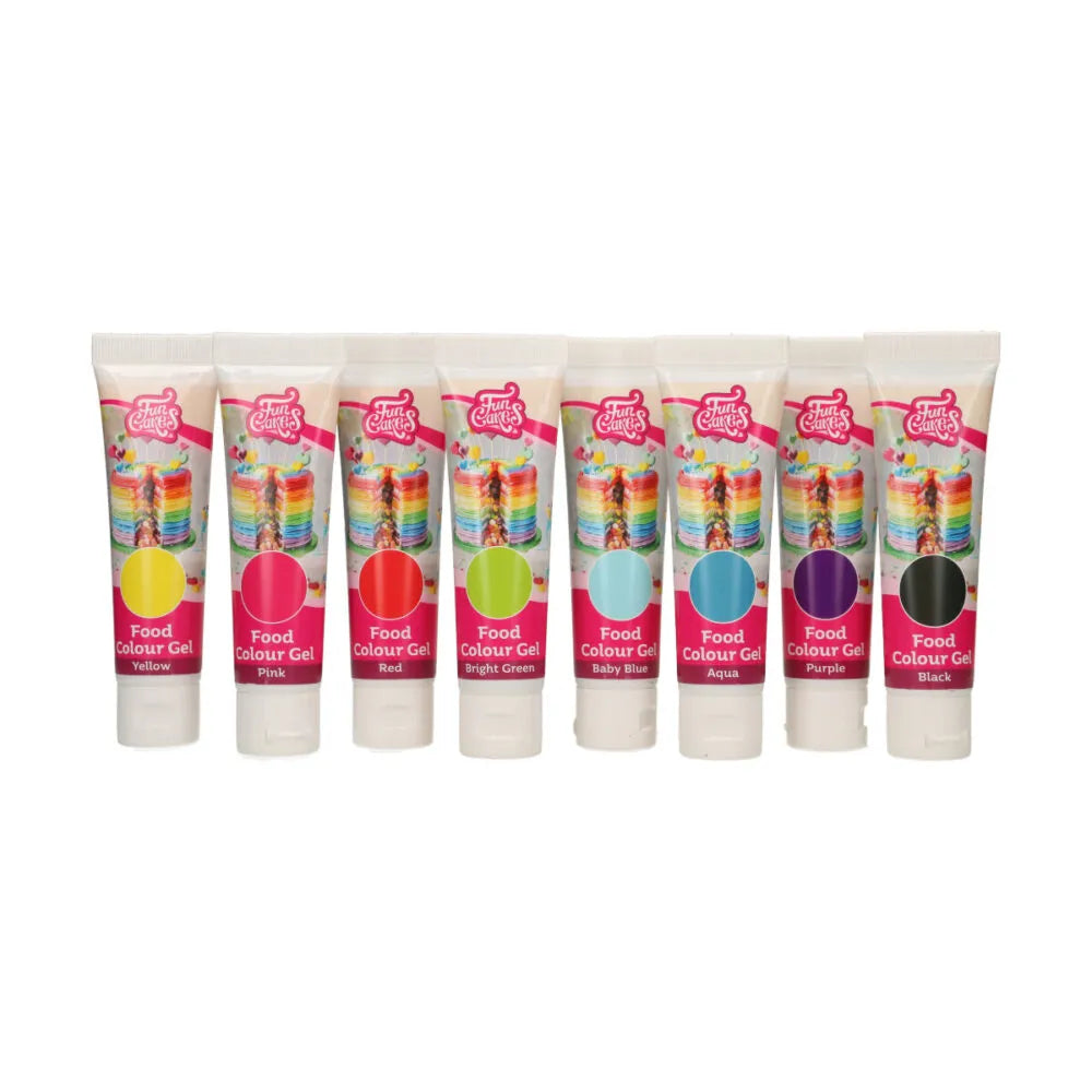 FunCakes Lebensmittelfarben Gelfarben, 8 Farben, Gel – 260 g