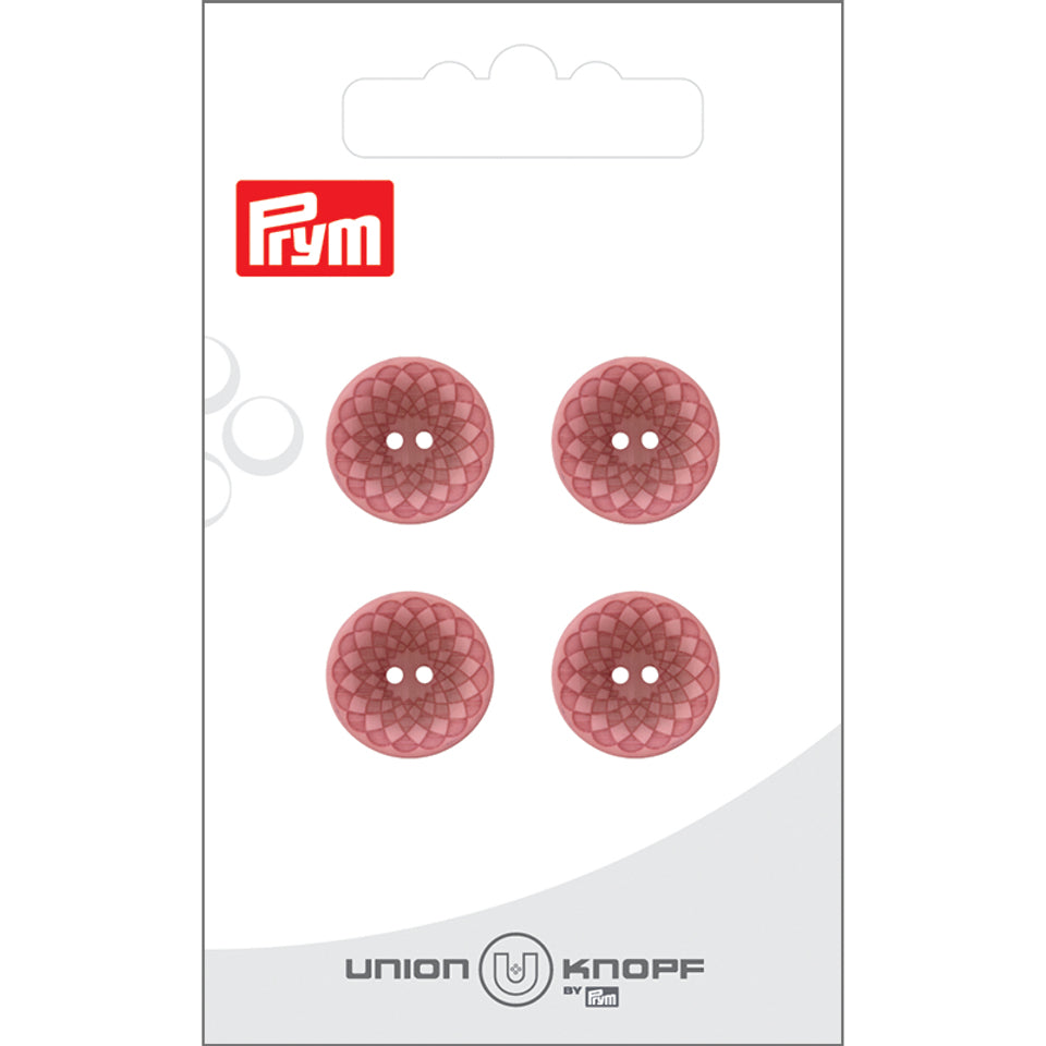 Prym Knöpfe Ø 15 mm – Polyester, Rosa, 4 Stück