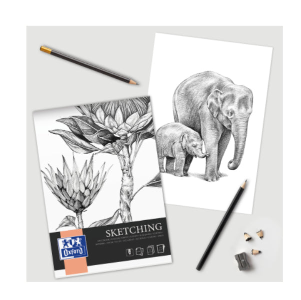 Oxford Zeichenblock – A3, 120 g/m², weiss, blanko, 50 Blatt