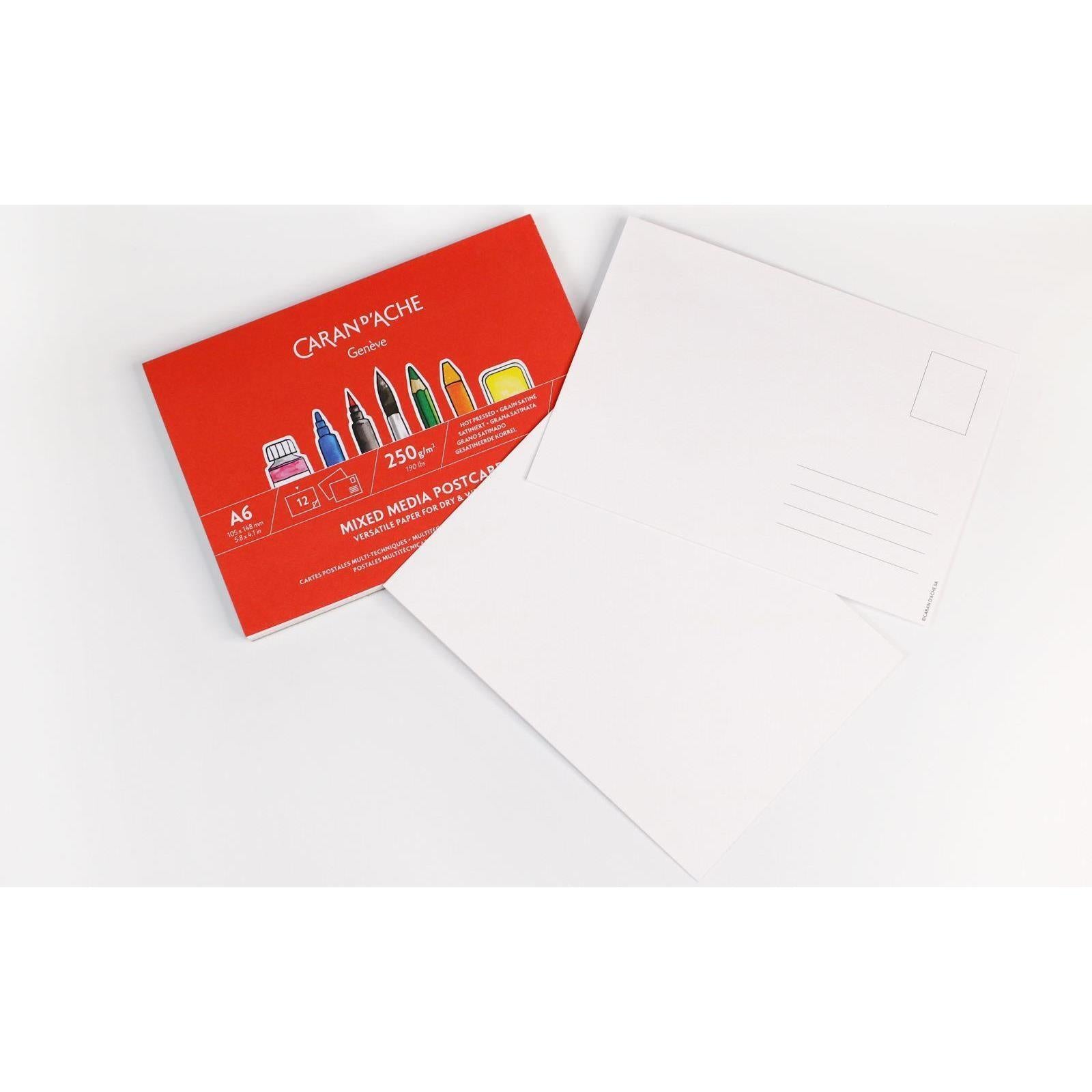 Caran d-Ache Caran d'Ache – Postkartenblock, Papier, 14,8 × 21 cm, Weiss, 12 Blatt