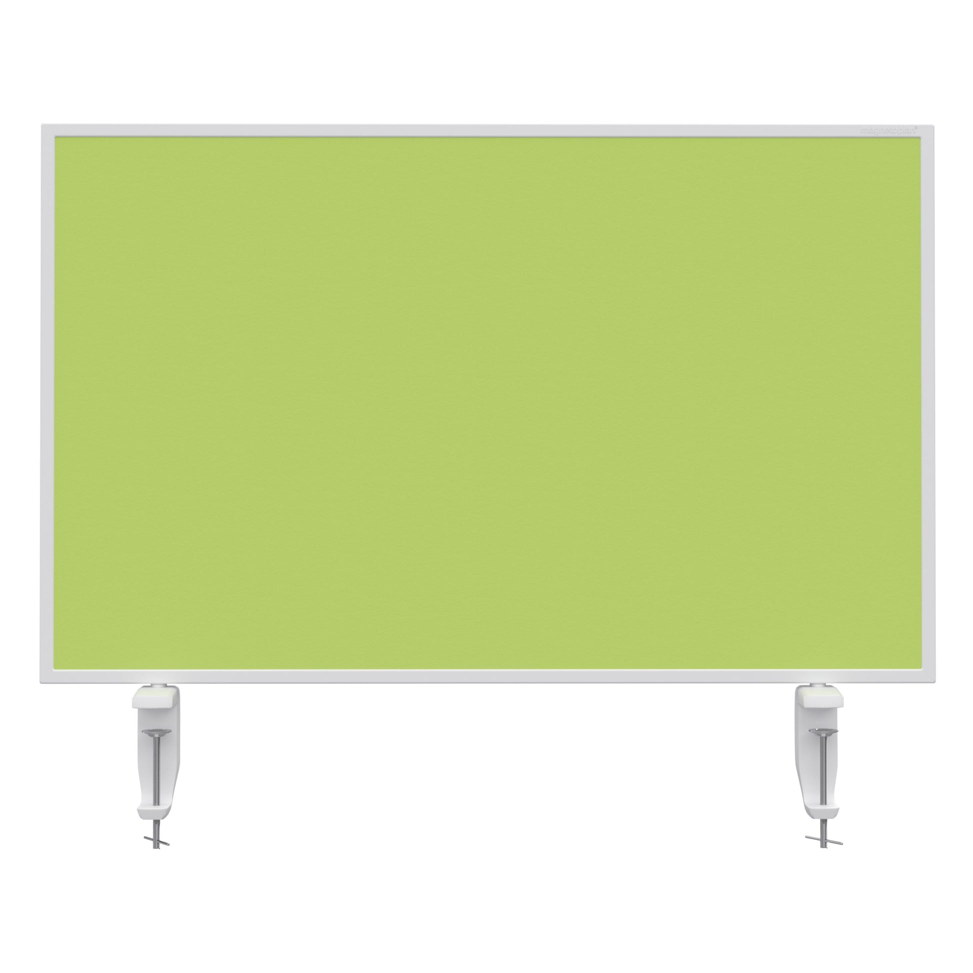 Magnetoplan Tischtrennwand VarioPin – 800 × 500 mm – doppelseitig (Whiteboard/Filz) – grün – mit Tischklemme