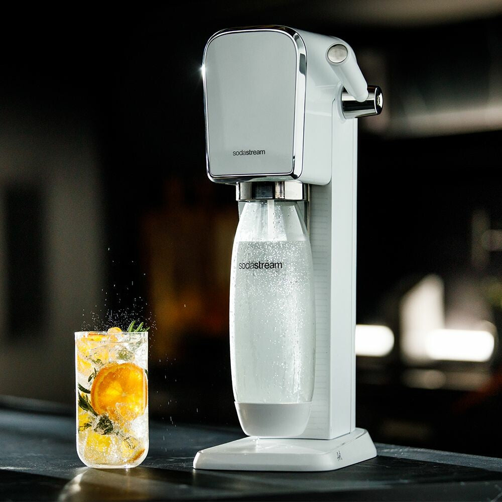 SodaStream Wassersprudler – inkl. 1 Flasche (1 l), inkl. CO₂-Zylinder (60 l), Weiss
