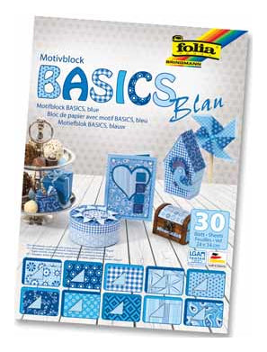 Folia Motivblock Basic – Blau – 30 Blätter